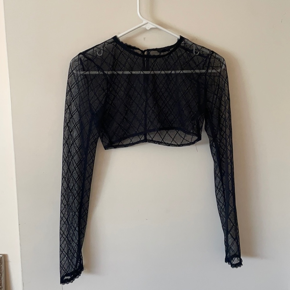 NBD Black Lace Crop Top